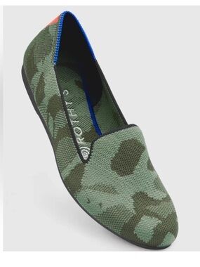Rothy's Women's 'The Loafer' Flats in Olive Camo Green Size 6.5 Round Toe Shoes